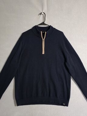 Rhone Mens True Navy 1/4 Zip Commuter Sweater 101972 Size Large